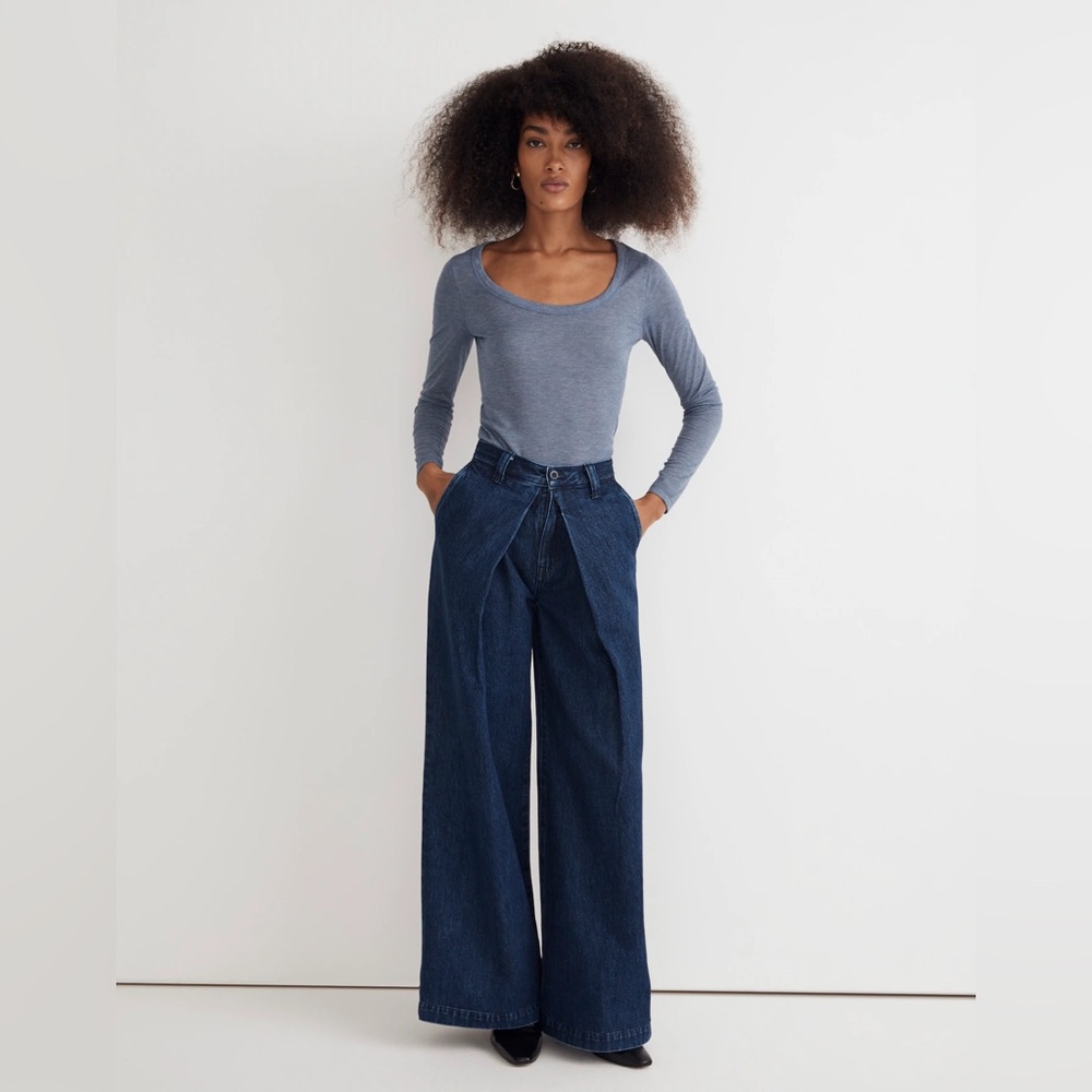 Madewell Blue Wide Leg Jeans